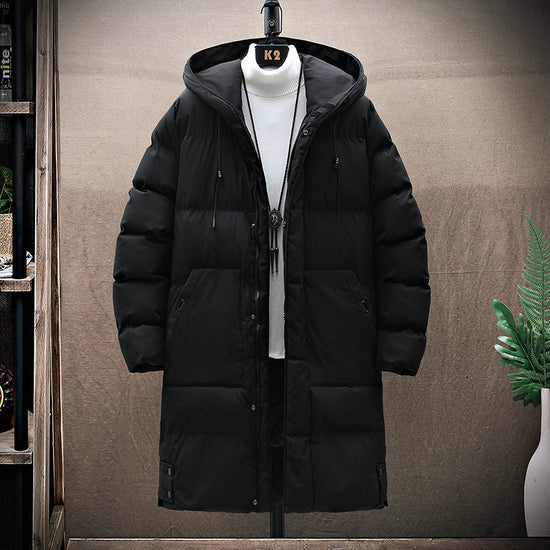 Pure Color Long Padded Jacket For Thickening And Warmth Lion-Tree