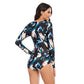 One-piece long-sleeved surfing suit swimsuit Lion-Tree