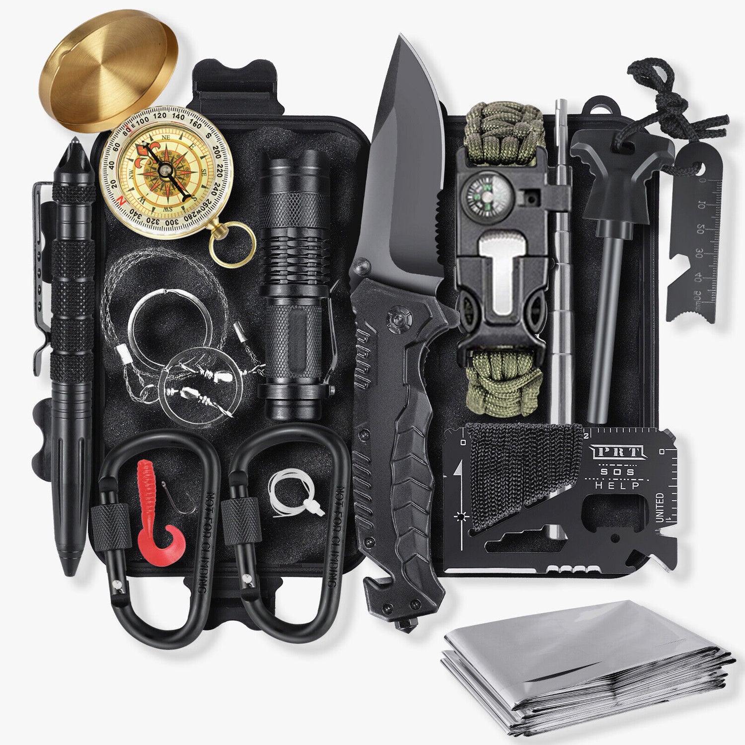 14in1 Outdoor Emergency Survival Gear Kit Camping Hiking Survival Gear Tools Kit Survival Gear And Equipment, Outdoor Fishing Hunting Camping Accessories Lion-Tree