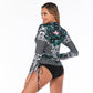 Onyx Long Sleeve One Piece Swimsuit Lion-Tree