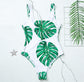 Female Leaf Print One-piece Zip Swimsuit Lion-Tree
