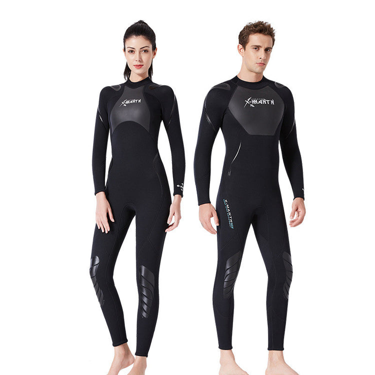 1.5MM One-piece Warm And Cold Long-sleeved Snorkeling Surfing Sunscreen Jellyfish Swimsuit Lion-Tree