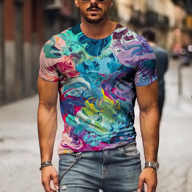 Men 3D Graphic Casual T-shirt Lion-Tree