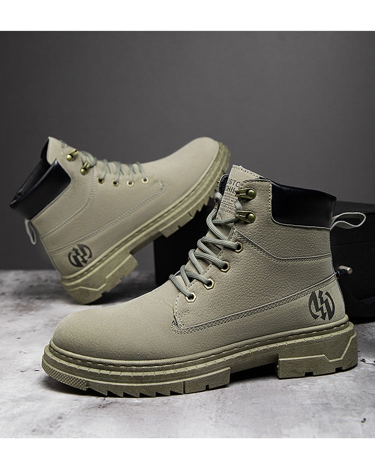 Mens Casual High Top Martin Boots Lion-Tree