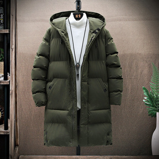 Pure Color Long Padded Jacket For Thickening And Warmth Lion-Tree