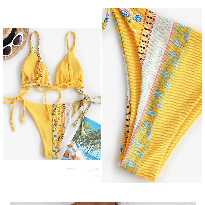 Split Two-piece Bikini Push-up Three-point Lion-Tree