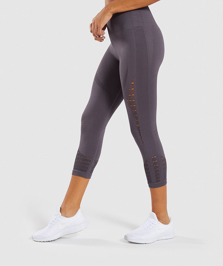 High Waist Stretch Sports Fitness Cropped Pants Lion-Tree